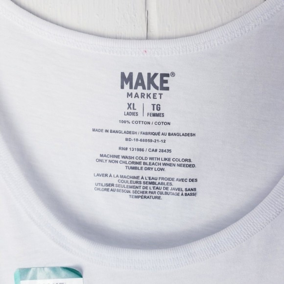 Make Market White Tank Top Women Size XL NWT Sleeveless - Picture 2 of 10